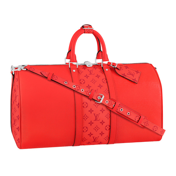 Louis Vuitton Keepall Bandouliere 50 Taigarama Taiga Red LV Weekend Travel Bag - Picture 1 of 12